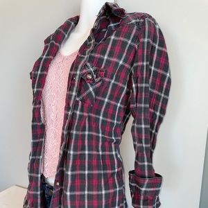 Seductions Plaid Long Sleeved